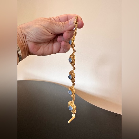 NWT Authentic Rare Julie Vos Flower Station Chalcedony Blue Statement Bracelet - Picture 16 of 17